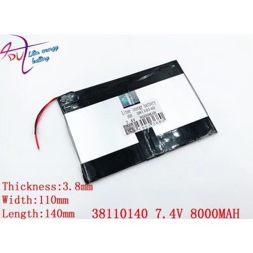 Liter energy battery 38110140 35110140 7.4V 6.6AH 8000MAH 40110140 large-capacity ultra-thin MID tablet battery