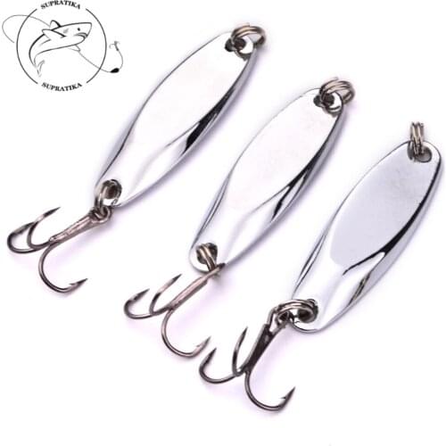 Metal Spinner Spoon Fishing Bait Lure Copper Hard Bait Artificial Bass Sequin Paillette Metal Fishing Bait Lure Hook Tackle