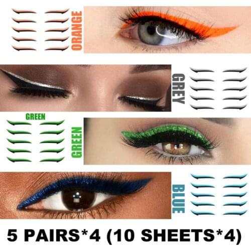Reusable Eyeliner Stickers Double Eyelid Glitter Silver Eye Liner Stickers Cats Eye Makeup Parties Role-playing Tools Lazy