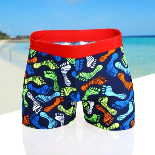 Youth swimming trunks wide waist flat angle fashionable student hot spring swimming trunks