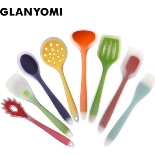Utensils Set, 5/8/10-Piece Silicone Baking & Cooking Kitchen Tools Set, Cookware Set, BBQ, Kitchen Gadgets