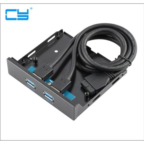 New 2 port USB 3.0 Ports Front Panel Floppy Bay Hub with 20-Pin Bracket Cable Support Windows XP/ Windows 7/ Vista High Quality