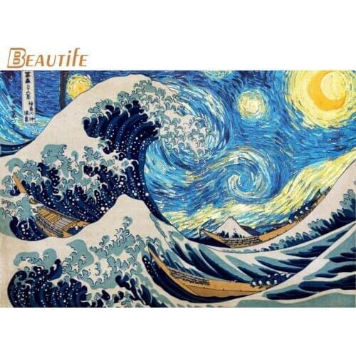 New Arrival grande vague hokusai Poster Cloth Silk Poster Home Decoration Wall Art Fabric Poster Print 40X60cm.50X75cm,60X90cm