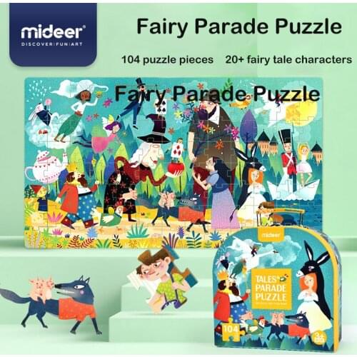 Mideer Children Puzzle 104pcs Fairy Tale Parade Paper Puzzle Baby Toddler Intelligence Puzzle Gift Box Toy