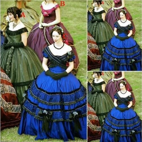 18 Century Civil War Southern Belle Gown Dress/Victorian dresses/scarlett dress US6-26 SC-1042