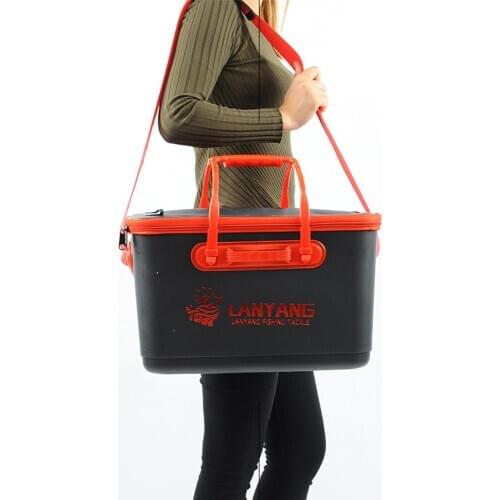 Handle Fishing Bucket EVA Fishbox Outdoor Water Box Packing Live Fish Bucket Thickened Fishing Tank Fishing Gear Bag Tool X514D