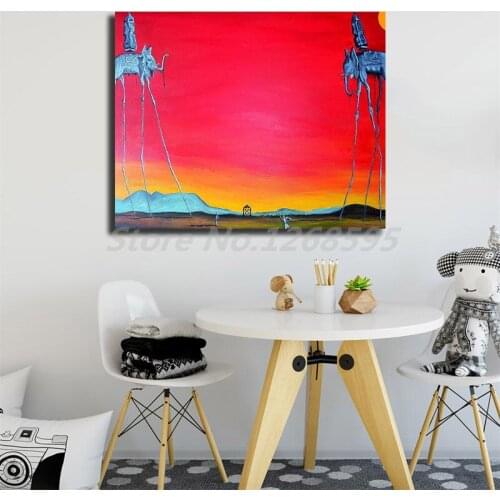 Salvadores Dalies Elephant Long Legs Wall Art Canvas Posters Prints Painting Wall Pictures For Office Living Room Home Decor
