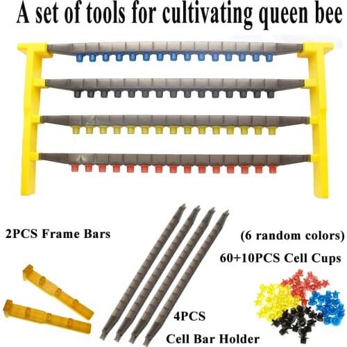 1 Set Beekeeping Langstroth Queen Rearing System Frame Bars Cell Holder Cup Base Plastic Swarm Bee Tools Apiculture Kit Supplies