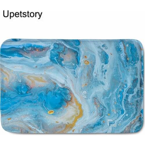 Upetstory 1 Pc Marble Doormat Kitchen Carpet Anti-Slip Nordic Style Colorful Marble Map Velvet Bottom Door Floor Room Mats