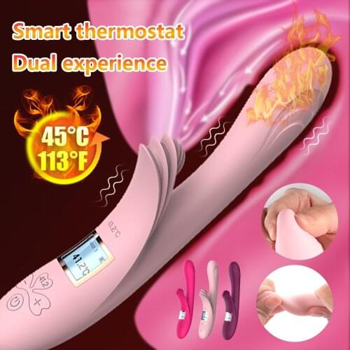 G-Spot Rabbit Vibrator Heating Dildo Vibrator Clitoris Stimulation Vaginal Massager Sex Toys Masturbation for Women Adult