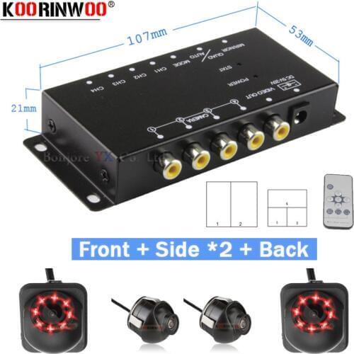 Koorinwoo Parking 4 Channel Box 360 Degree Car Dash Camera Side View Rear Camera Front Parking Assistance Conversion Line Mirror