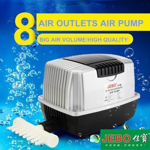 JEBO Big Air Pump 220~240V 10WFor Aquarium Fish Tank With 8 Ways Air Splitter Control Valve High Volume Durable Body P30
