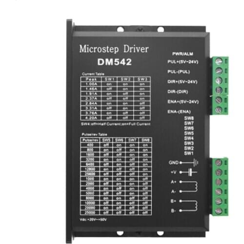 1 Pcs DM542 Stepper Motor Controller 2-phase Digital Stepper Motor Driver 18-48 VDC Max. 4.2A for 57 86 Series Motor