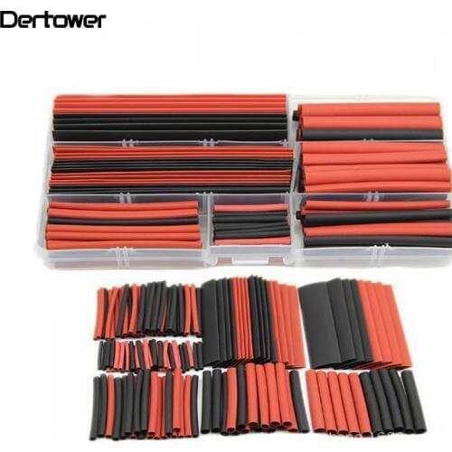 150PCS Assortment Heat Shrink Tubing Tube Boxed environmental heat shrinkable tube Black And Red