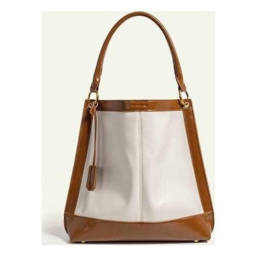 2021 Spring And Summer Soft Leather Bucket One Shoulder Slant Cross Portable Womens Bag Niche Design High Capacity High-grade