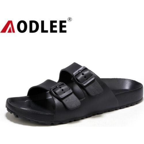 AODLEE Plus Size 45 Fashion Men Sandals Slip On Breathable Brand Summer Beach Sandals Men Slides Casual Shoes sandalias hombre