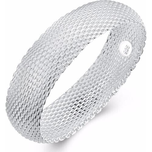 Free Shipping 925 Sterling Silver Jewelry Fashion Round Shape Silver Bracelet Womens Closed Silver Bracelet