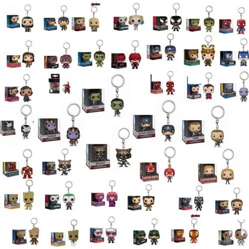 FUNKO POP Avengers 4: Endgame Captain Marvel Venom Deadpool Iron man Keychain Action Figures Toys for Children Christmas Gift