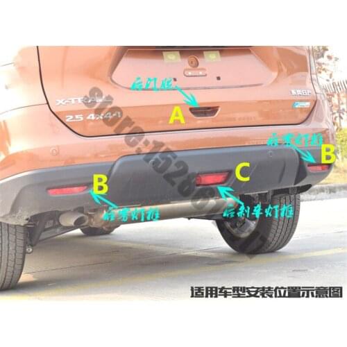 For Nissan X-Trail X Trail T32 2014-2020 ABS Chrome Front +Rear Fog light Lamp Cover Trim Car Styling