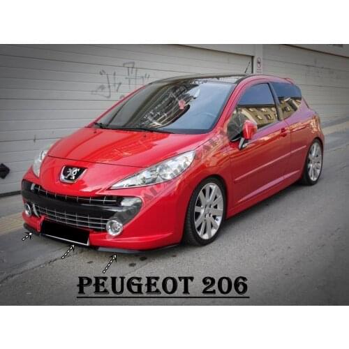 For PEUGEOT 206 CUPRA R FRONT SPOILER BUMPER LIP Euro Spoiler Lip Universal 3 pcs Body Kit Auto Car Accessory Spoiler Diffuser