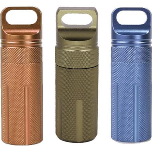 EDC waterproof hike box capsule Survive seal holder storage camp medicine match pill outdoor dry bottle trunk Container case