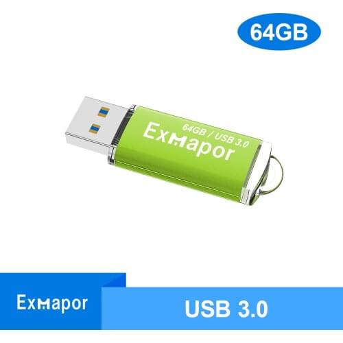 64GB USB Flash Drive 3.0, Exmapor Flash Memory Stick for Computer/Laptop,Ultra High Speed Thumb Drive,USB 3.0 Data Storage Green