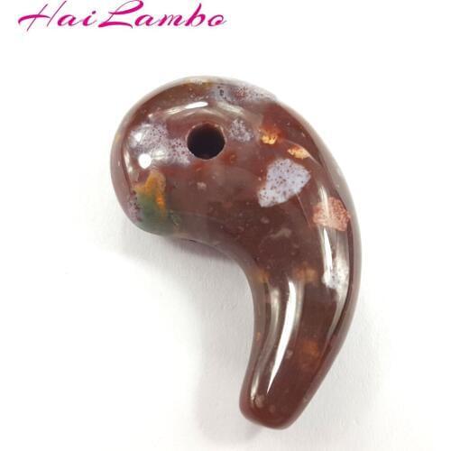 HaiLambo Handmade Colorful Indian Agates Carved Magatama Pendant Comma Beads Classic Amulet Jewelry Pendants Bead for Gift GY07
