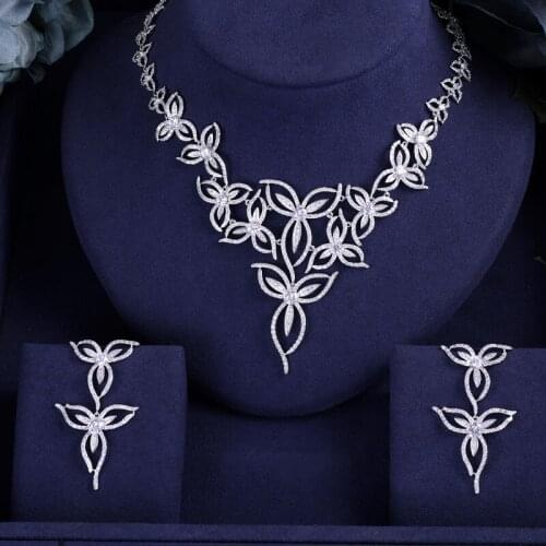 Jankelly luxury 2pcs Bridal Zirconia Jewelry Sets For Women Party, Luxury Dubai Nigeria CZ Crystal Wedding Jewelry Sets