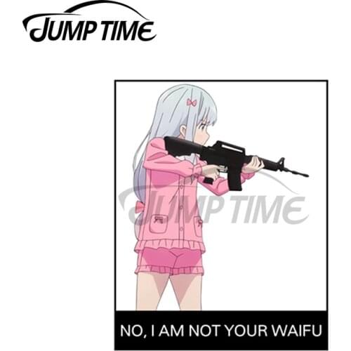 JumpTime 13 x 7cm I Am Not Your Waifu Creative Car Sticker Motorcycle Laptop Decal VAN Waterproof Sunscreen Car Door Protector