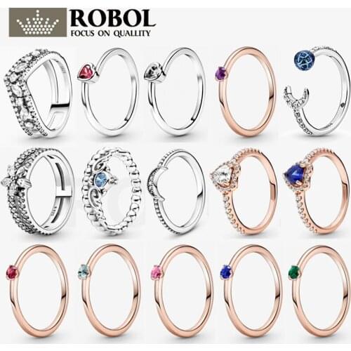 10 High quality Original 925 Sterling Silver Jewelry Crescent Moon Beaded Ring 199156C01 Woman Jewelry Gift Free Shipping