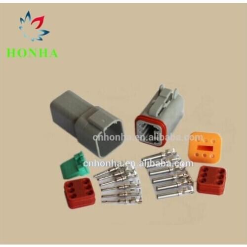 5 pcs Kit 6 Pin Waterproof Electrical Wire Connector Plug Enhanced Seal Shrink Boot Adapter 22-16AWG DT06-6S DT04-6P