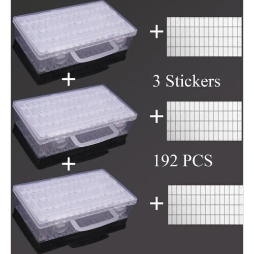 Diamond painting storage box, portable bead storage box 64/128pcs container diamond painting accessories