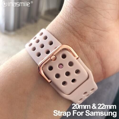 Beautiful 20mm Accessories bracelet For Sumsang Galaxy Active 2 3 Watch 42mm 22mm Silicone Strap for Watch 3 45mm 46mm Gear S3