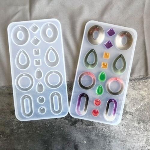 Crystal Epoxy Resin Mold Earrings Pendant Jewelry Crafts Casting Silicone Mould