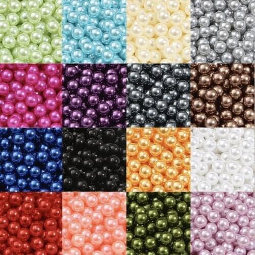 3/4/6/8/10mm Round Multi Color No Hole Acrylic Imitation pearl beads Loose beads For DIY Scrapbook Decoration Crafts Making