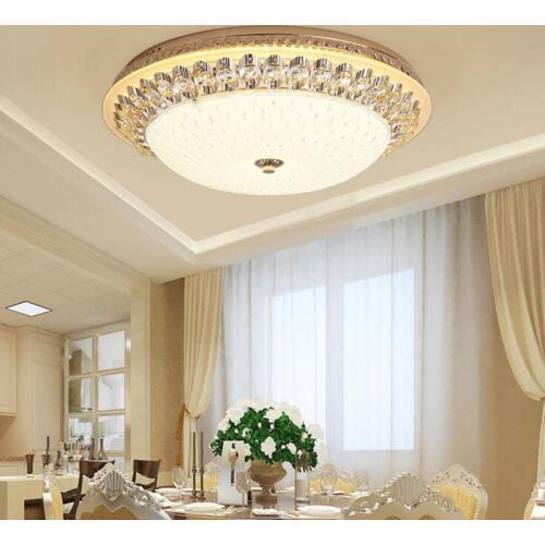 L European ceiling lamp led simple modern round bedroom lamp warm romantic living room home room crystal lamps led