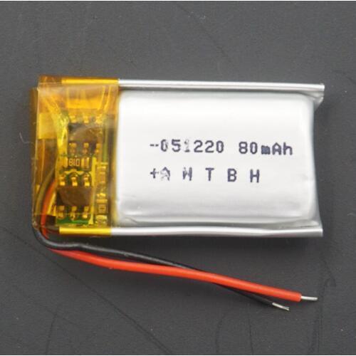 XINJ 3.7V 80mAh lithium polymer battery lipo 051220/501220 For mp3 pen speaker headphones GPS Sat Nav driving recorder bluetooth