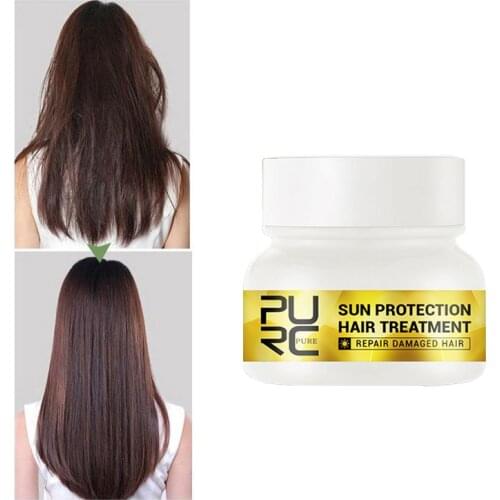 PURC Sun Protection Hair Mask Smoothing Shine Repairs Frizzy Dry Hair Scalp Treatment Hair Care Products for Women Men 60ml