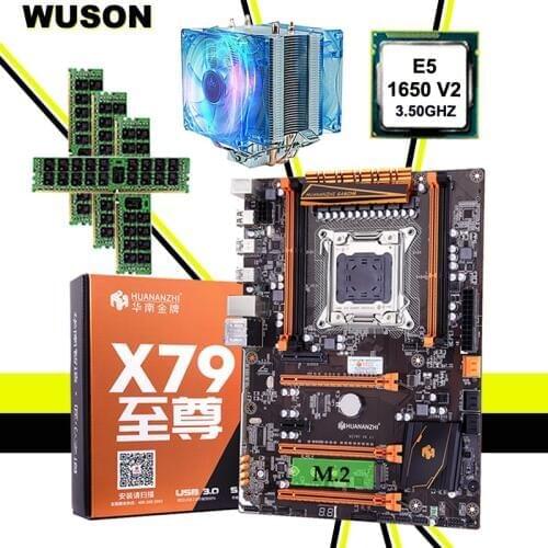 Brand motherboard on sale HUANANZHI X79 motherboard with M.2 slot CPU Intel Xeon E5 1650 V2 with cooler RAM 16G(4*4G) REG ECC