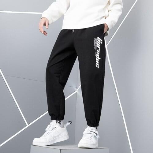 KKSKY Winter Joggers Trousers Men Pants Fashion Printted Letter Sweatpants Homme Cotton Drawstring Ankle Length Pants Oversized