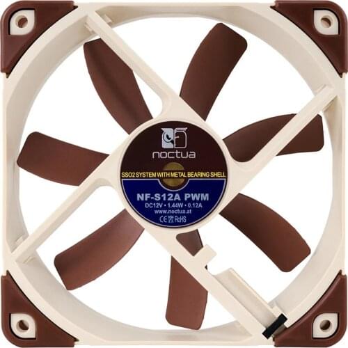 Noctua NF-S12A 120mm Case fan Silent 12V 3pin/4pin PWM SSO2 Bearing PC Case cooling fan Computer CPU Cooler Radiator Fan