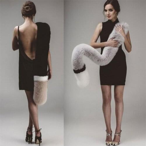 IANLAN New Winter Womens Contrast Color Scarves Thick Fur Scarf Ladies Faux Fox Fur Collar Female Soft Warm Shawl Scarf IL00413