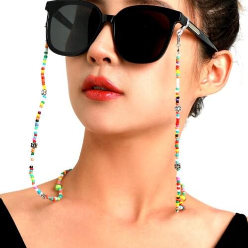 Colorful Beaded Glasses Chain Sunglasses Necklace Fashion Women Eyeglass Chain Eyewears Cord Holder Neck Strap Rope Mask Lanyard