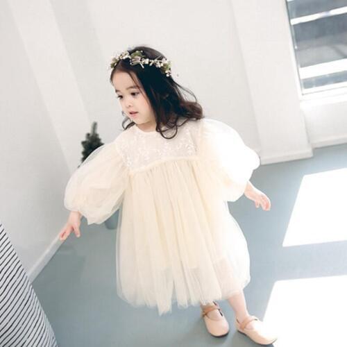 2019 Princess Dress Girl Clothes Ball Gown Kids Party Wedding Dresses For Girls Puff Long Sleeve Baby Toddler Vestidos JW4752