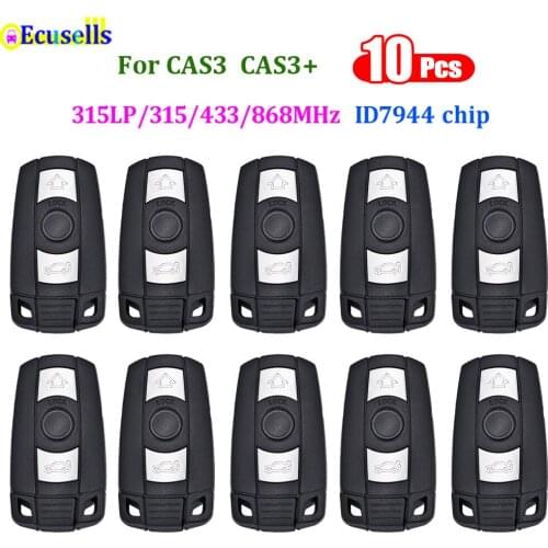 10PCS/LOT 3 Buttons Remote Key 315LP MHZ 315MHZ/433MHZ/868MHZ for BMW 1 3 5 Series X1 X6 Z4 E60 E70 CAS3 CAS3+ ID7944/ID46 Chip