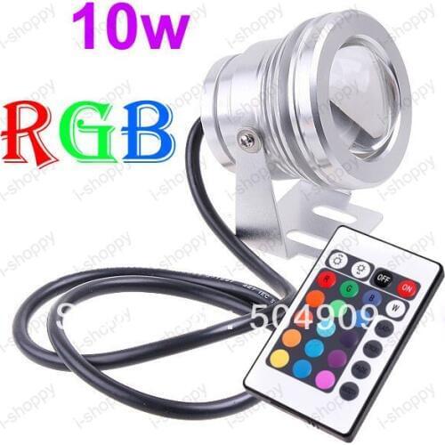 RGB Color Changing 10W LED Fountain Pool Pond Tank Spot Light Underwater Garden Wall Lamp Outdoor IP68 DC 12V + Remote Control