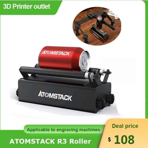 ATOMSTACK R3 Roller for Cylindrical Objects with 360° Rotating Engraving Axis 8 Angle Adjustments Engraving Diameter 4MM
