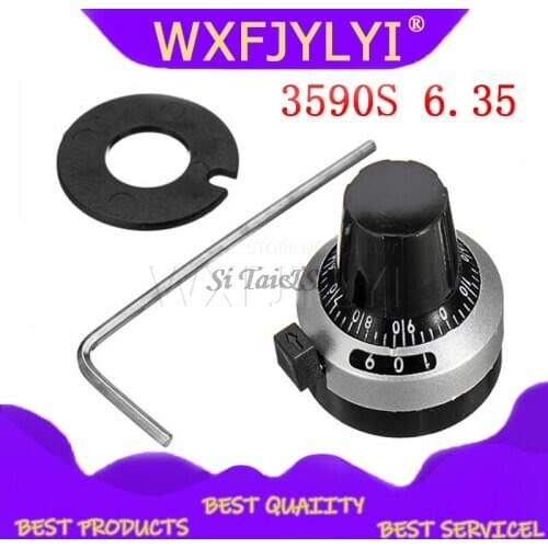 1PCS 3590S 6.35 mm precision scale knob potentiometer knob equipped with multi-turn potentiometer