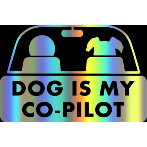 S51470# Various Sizes/Colors Car Stickers Vinyl Decal Dog is my Co Pilot Motorcycle Decorative Accessories Laptop Helmet