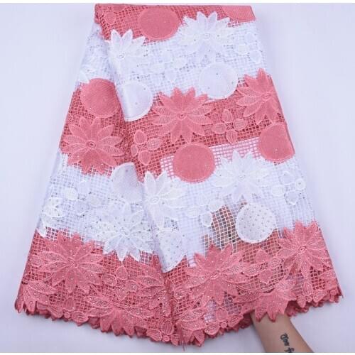 Cord Guipure Lace Fabric 2020 High Quality Nigerian Water soluble Lace African Milk Silk Cord Lace For Wedding Dress Sew